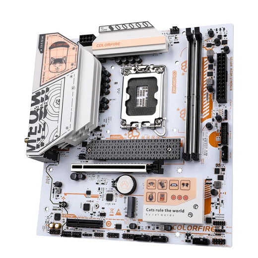 七彩虹（Colorful）英特尔（Intel）B760 H610搭intel i3 12100F 14代 14100F板u套装 B760M-A MEOW WIFI D5橘影橙 14代丨i3 14100