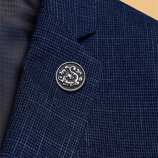 Kaflink's new brooch Xiangyun Dragon Pattern Badge Collar Button Collar Corner Button Men's Suit Suit Metal Badge Breast Buckle L709 Gold Brooch - Xiangyun Dragon Pattern 1 piece