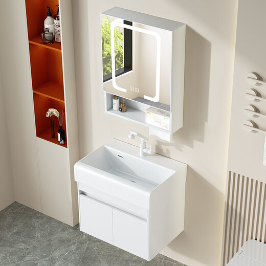 Mushe honeycomb aluminum bathroom cabinet 30cm wide deepening small apartment washbasin cabinet integrated washbasin mini-size washbasin 4837cm main cabinet main cabinet + ordinary mirror cabinet