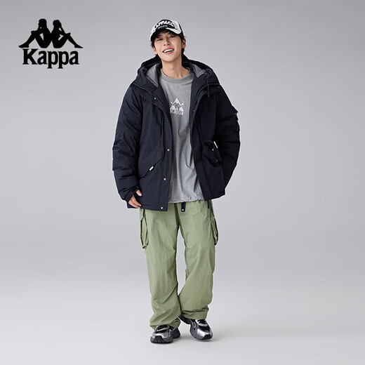 Каппа (Каппа) Новая пара двойная спортивная куртка для женщин для женщин теплой и холодной одежды для мужчин черно-9902 м.