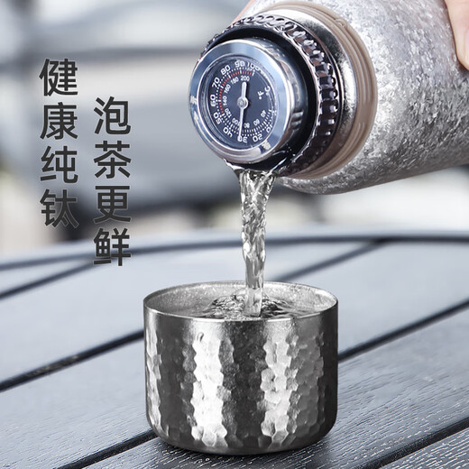 Shuiyisheng pure titanium thermos cup titanium cup antibacterial and fresh-keeping high-end stewed tea men's water cup tea water separation large-capacity water cup women's Haoyue Silver 480ml