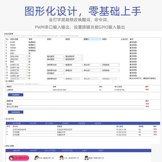 SNR99xxVR智能语音识别控制模块AI离线识别芯片开发板SNR8016升级 蓝色 SNR9902VR模块+喇叭+咪头+下载线