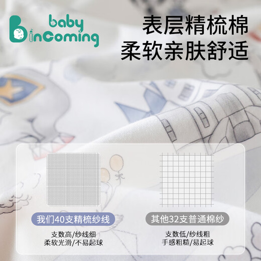 BABY INCOMING婴儿隔尿垫大尺寸防水可洗纯棉a类透气尿布姨妈月经多功能护理垫 2条装【天鹅公主-熊猫乐园】 68x90cm