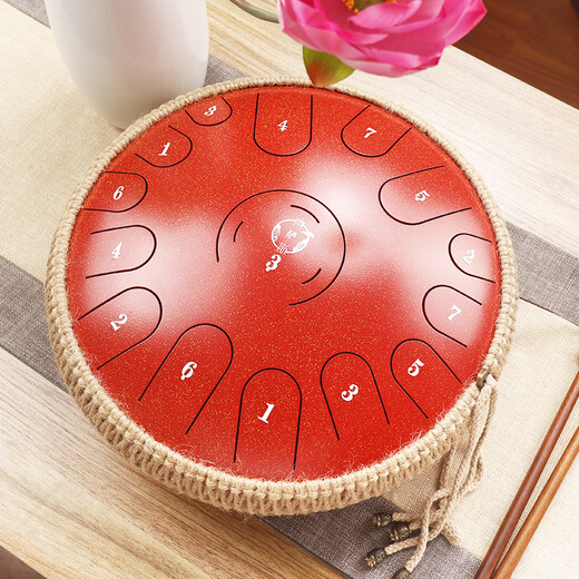 Assas ethereal drum 15-tone 14-inch titanium steel adult beginner steel tongue drummer drum drum gift percussion instrument spot red