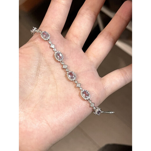 KOSK tanzanite bracelet purple series s925 silver natural amethyst amethyst girl's heart color 5mm light purple water simple style hand circumference about 15.5-19