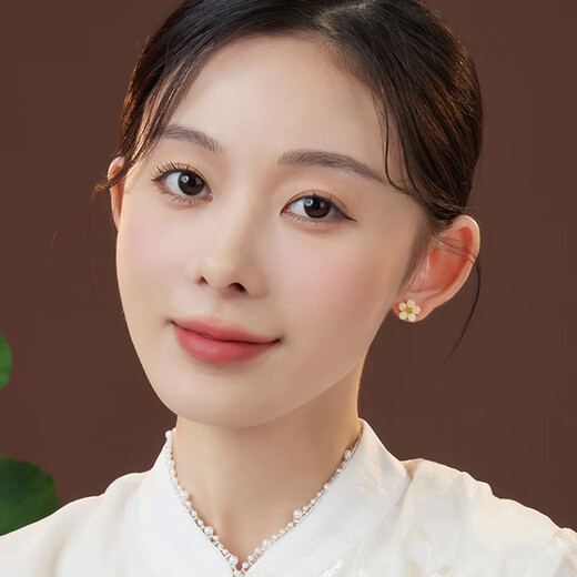 Jingli Jingda S925 Silver Hetian Jade Earrings for Women 2025 New Earrings Birthday Gifts for Women Exquisite, High-Grade and Practical Hetian Jade Peach Blossom Earrings Exquisite Gift Box