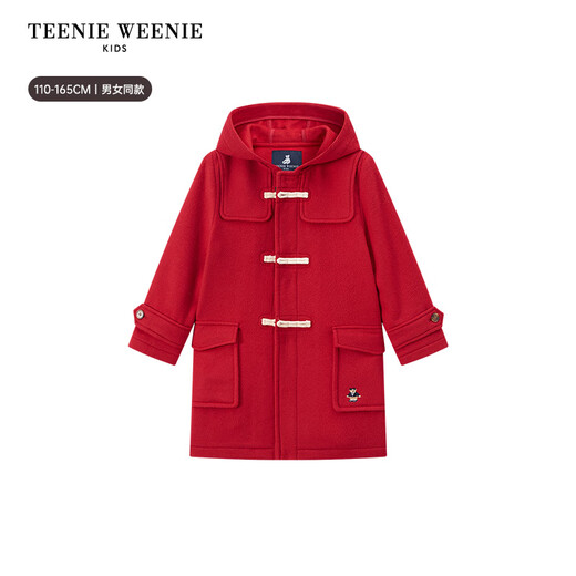 Teenie WeenieKids Bear Vêtements pour Enfants 25ème Nouvel Automne et Hiver Manteau Long en Laine mélangée pour garçons et Filles Rouge 165 cm
