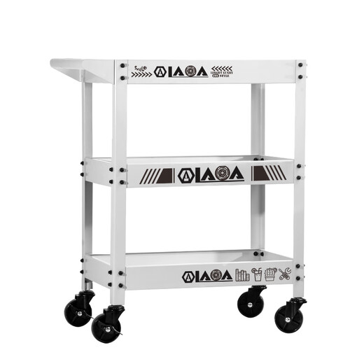 LAOA old A industrial style mobile trolley storage rack trolley three-layer tool trolley cream white LA125303