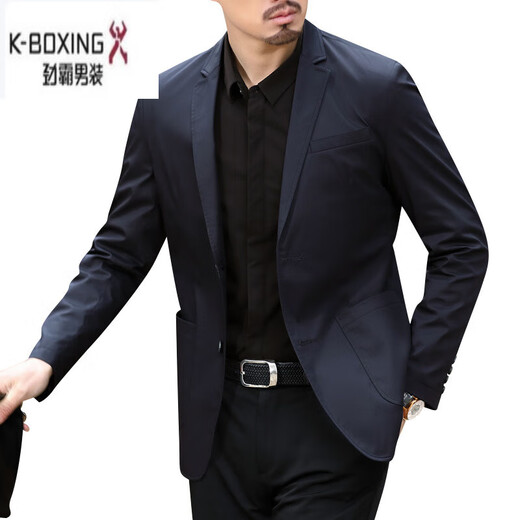 KBXNG Jinba 2025 Spring and Autumn New Men's Suit Jacket Business Casual Men's Suit Jacket Lightweight Dad Clothes XDMY28001 Navy Blue M 170/88A