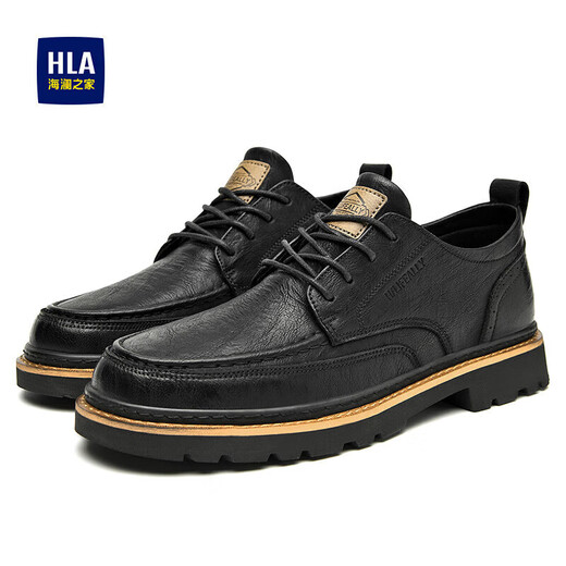Hailan Home (HLA) Herrenschuhe, vielseitige lässige Lederschuhe, Herren -Retro Workwear -Schuhe, Herren Haagzm1ebb033 Black 41