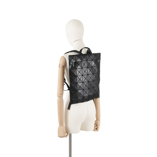 三宅一生（ISSEY MIYAKE）男士/女士中性款PVC几何拼接菱格哑光手提双肩包背包 BB48 AG691 16 黑色
