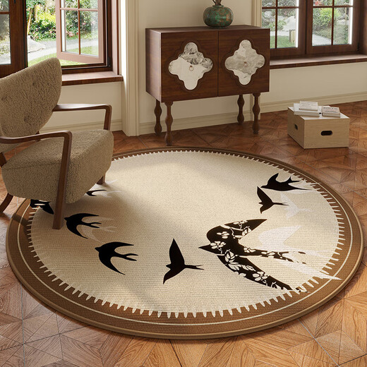 
Round carpet medieval style home living room rocking chair cushion study swivel chair bedroom retro dressing table floor mat TB-1283 diameter 200CM
