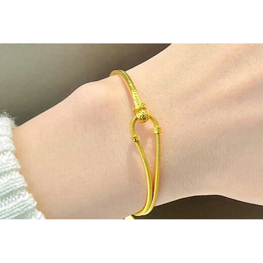 The same fashionable C-shaped spring horseshoe buckle half-chain bracelet from Feiyu Gold Store, thick-plated 18K adjustable AB chain as a gift for your girlfriend