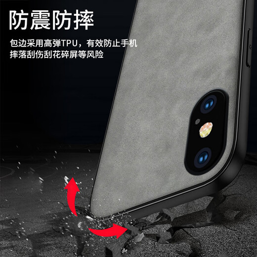 Shiyong is suitable for Apple xs max mobile phone case iphone xs max protective case lens full-inclusive silicone anti-fall ultra-thin simple fashionable leather pattern shell men and women dark night green