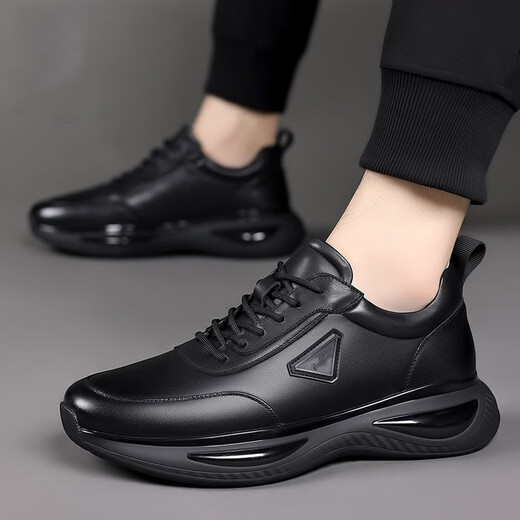 Zhedun Chaussures masculines printemps et été plus Velvet Cotton Chaussures pour le travail masculin Protection de travail imperméable non-glissée Casual Sports Chaussures papa chaussures hommes FH-9902 noir 41