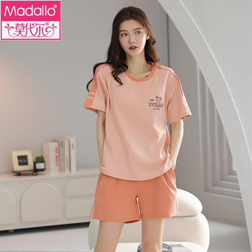 Modal pajamas for women summer pure cotton shorts shorts thin sweet and cute solid color casual cotton women's home clothing set 9855 M