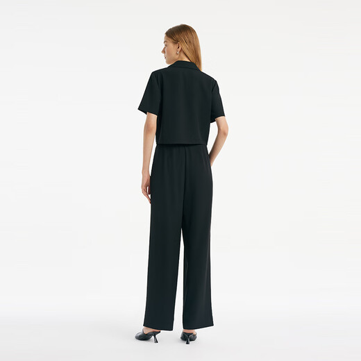 Goria suit for women in summer new commuter short cardigan top commuter straight trousers 1C4CAB680 00B black XS