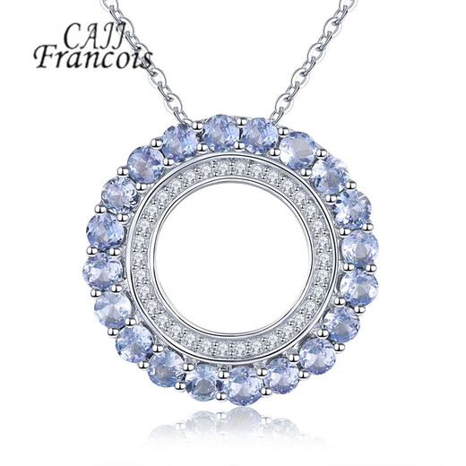 CAJJ Francois 1.20 carat tanzanite necklace for women, natural colored gems, jewelry gemstones, 925 silver inlaid jewelry, tanzanite necklace