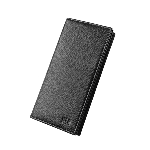 Hailan Home Hla Herren echte Leder Brieftasche Großkapazität Langes Geldbörsen für das Geburtstagsgeschenk des Vaters des Freundes Praktische Licht Luxus Black