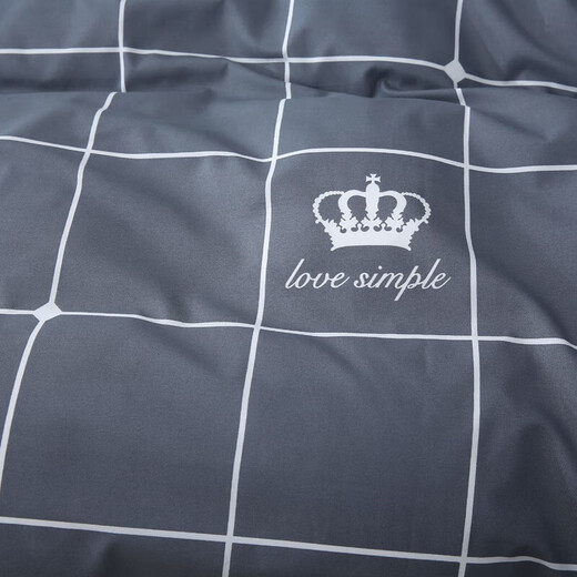 Quilt core + four-piece set + pillow core bedding set student dormitory single and double bedding complete set dark gray (YZ skin-friendly fabric) single bed changeable three-piece set - quilt cover 150*200cm