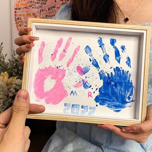 Jin Geyu couple's handprint photo frame Valentine's Day gift for girlfriend Chinese Valentine's Day gift diy handprint painting graduation souvenir classmates diy handprint photo frame 10-inch photo frame*1
