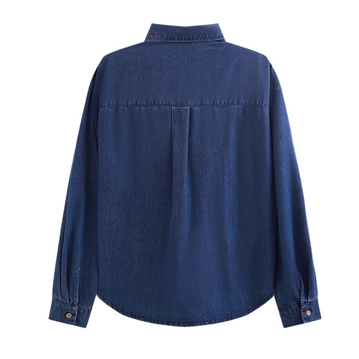 She enjoys denim shirt women's retro versatile embroidered long-sleeved shirt loose casual top denim jacket women T53S117