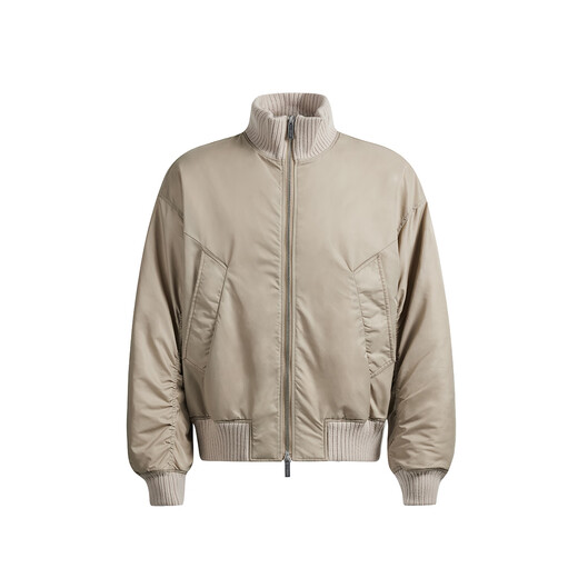 CHINISM American stand-collar short cotton jacket men's autumn and winter trendy thickened quilted warm jacket couple Khaki L