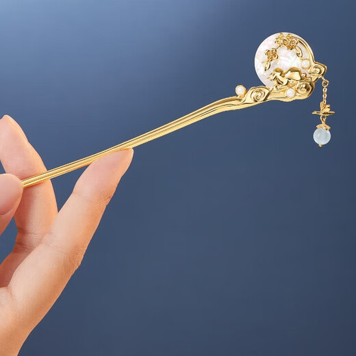 Natural History and Creation Moon Laurel Rabbit Hairpin New Chinese Style Ancient Style Daily Hairpin Chinese Style Birthday Gift Teacher’s Day Thanksgiving Gift Box