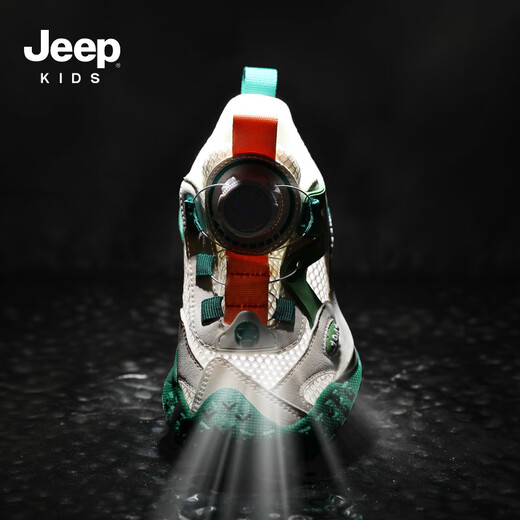
Jeep Jeep boys spring and autumn children's sneakers soft sole lightweight summer running shoes for girls 2024 new knob button shoes dark blue red [single net] 32 shoes length about 20.5cm