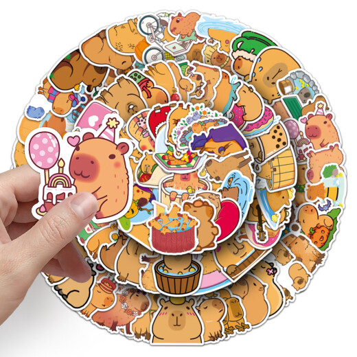 100 Bilder von Kapibala niedliche Handaufkleber Buddhist Capybar Mini kleines Muster Diy Phone Hülle Schaffer Water Cup Tablette Aufkleber handgefertigt selbst klebendes wasserdichte Dekoration 100 Bilder von Capybara-701+1047xh 4-5cm