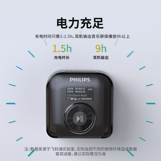 Philips (PHILIPS) SA1618 new mp3 Walkman music player for students, dedicated for English listening, high school students, Bluetooth listening, plug-in card, lossless audio, portable, small running sports, official standard configuration, comes with 32G memory
