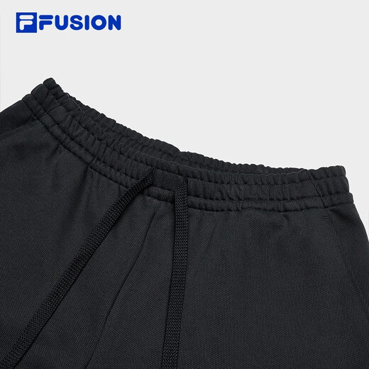 FILAFUSION trendy brand knitted trousers for men, winter loose cotton cuffed sweatpants, dark black-BK L 175/84A