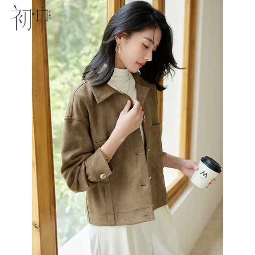 初申春秋休闲短外套女旷野美拉德翻领纽扣复古时尚外套上衣S143U2003
