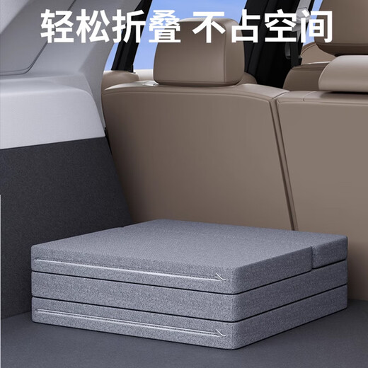 Shantoulin Village car single bed car SUV special folding mattress on car sleeping artifact trunk leveling mat sleeping mat d Navy blue 5cm thick [60CM*180CM]