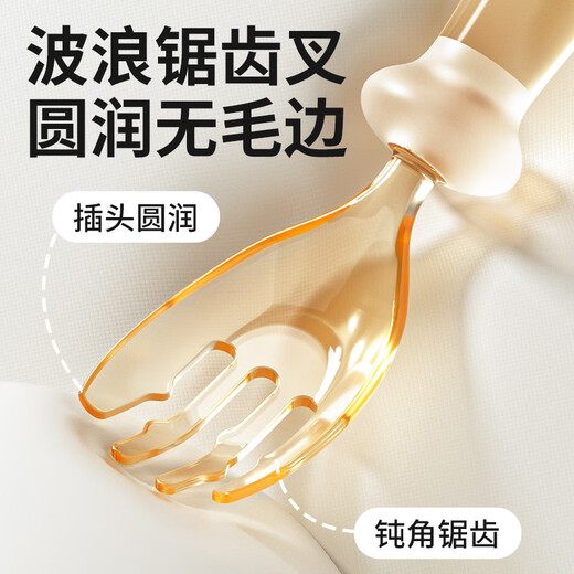 Beeshum贝斯哈姆儿童勺子宝宝训练勺学吃饭餐具PPSU叉勺短柄婴儿辅食勺 PPSU【双勺子+收纳盒】