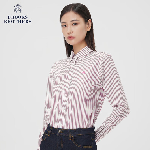 Brooksbrothers [Fácil de cuidar] Mujeres Primavera y Verano Nuevo Supima Cotton Castak Camiseta B695 Bright Pink M 10