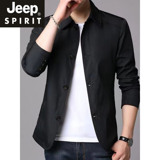 
JEEP SPIRIT2025 Spring and Autumn Men's Business Jacket Suit Middle-aged and Young Solid Color Lapel Thin Korean Slim Trench Jacket Light Gray NJ1048 L [Suggested 110-130Jin [Jin equals 0.5 kg]]