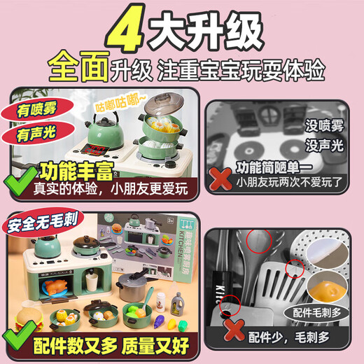 Toys de cuisine en pierre vivante Toys pour enfants Ensemble pour jouer des jouets maison filles 2-3-6 ans