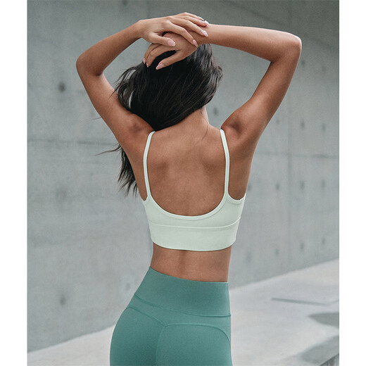 LA NIKAR Correas de hombro de sujetador de sujetador de cuerpo medio-fuerza Traje de yoga Vest Retractante de la cintura Pilates corriendo Top-S1392 Kale Green XL