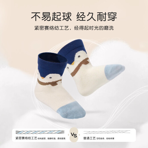 
Niduoxiong baby socks spring and autumn cotton socks boys and girls socks boneless baby socks autumn and winter children's socks cute AW1048 boy baby 5 pairs 6-December (suitable for foot length 9-11cm)