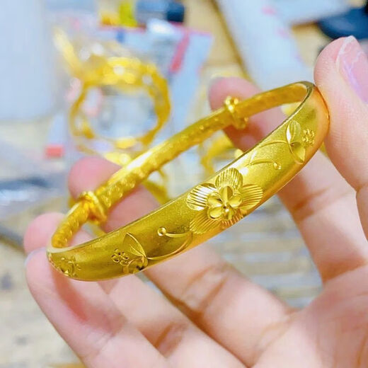 Genuine gold shop 18K gold bracelet for women 18K London gold cherry blossom push-pull bracelet for mom and wife holiday gift Sakura bracelet