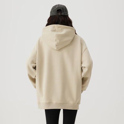 快鱼2023冬女新带帽卫衣胸前字母绣花加绒加厚学院风上衣23W5009 浅绿 M