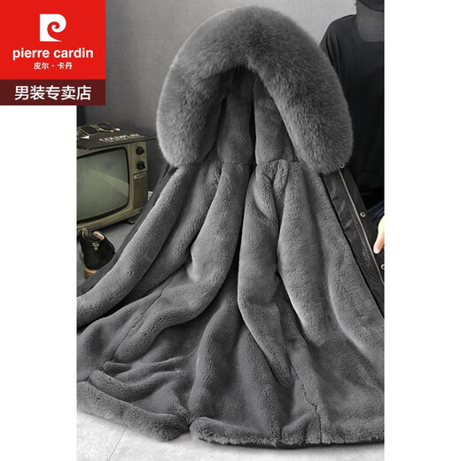 
Pierre cardin Haining Parker Fur Coat Coat Men's Fur Mixed Velvet Otter Rabbit Fur Inner Liner Medium-Length Winter Grey Inner Liner - Medium-Length 2XL Recommended 130-145Jin [Jin equals 0.5 kg]