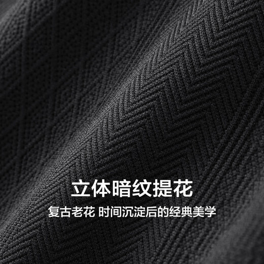 PEACEBIRD Men's Three-dimensional Jacquard Padded Jacket Fashionable Casual Jacket Autumn and Winter Jacket Trend Black Padded Style 2 (Wide Type) 2XL