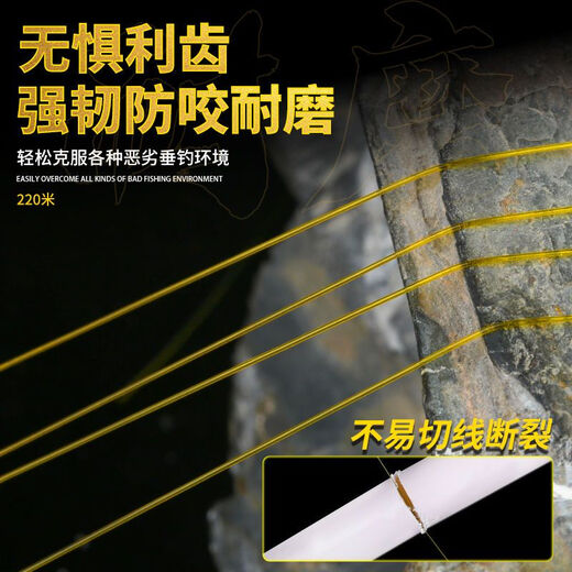 BEITU Germany imported ultra-soft fishing line main line sub-line super tensile lure sea rod nylon line without winding 220 meters gold line recommended by the store manager Hidden Brake No. 1.2