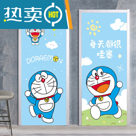 Doraemon Kinder Schlafzimmer Tür Aufkleber Ganze selbstklebende Cartoon Dekorative Aufkleber Kleiderschrank Renovierung Tapete Tapete Mt-3883 klein