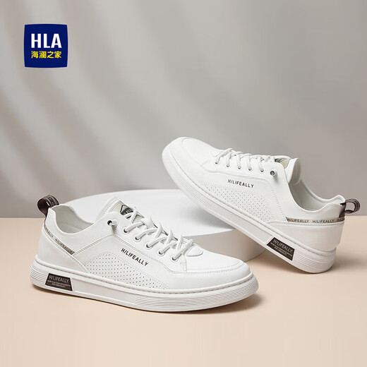 Hailan Home Men's Shoes Универсальные летние дышащие удобные туфли на доске. Случайные белые туфли мужская HAABXM2ABA0326 Белый 41