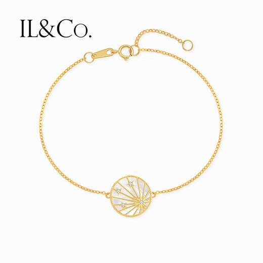 IL&CO Youke Ten-pointed Star 18K Gold White Shell Necklace Women's Diamond Pendant Birthday and Valentine's Day Gift for Girlfriend Type B Diamond Bracelet (S10326SL)