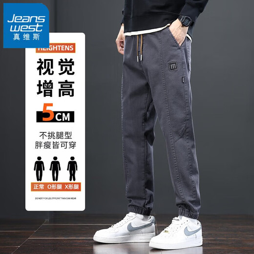 真维斯（Jeanswest）休闲裤男夏季新款宽松工装束脚男裤潮牌简约薄款百搭哈伦裤子男士 802灰色 2XL