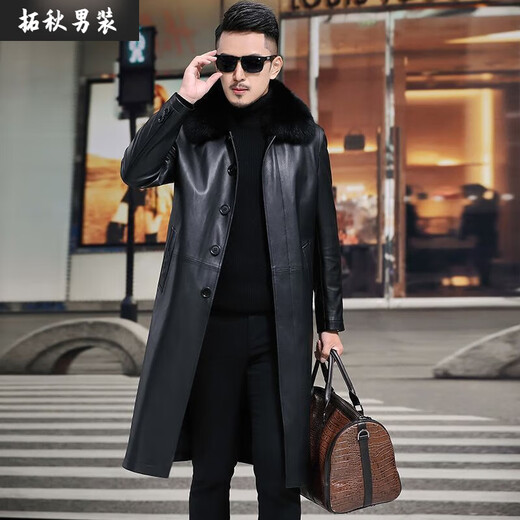 Maichaoshang Haining counter leather jacket men's autumn and winter middle-aged and elderly velvet thickened leather jacket casual dad wear men's stand-up collar leather jacket brown thickened S 165/recommended weight 90-110Jin Jin is equal to 0.5 kg